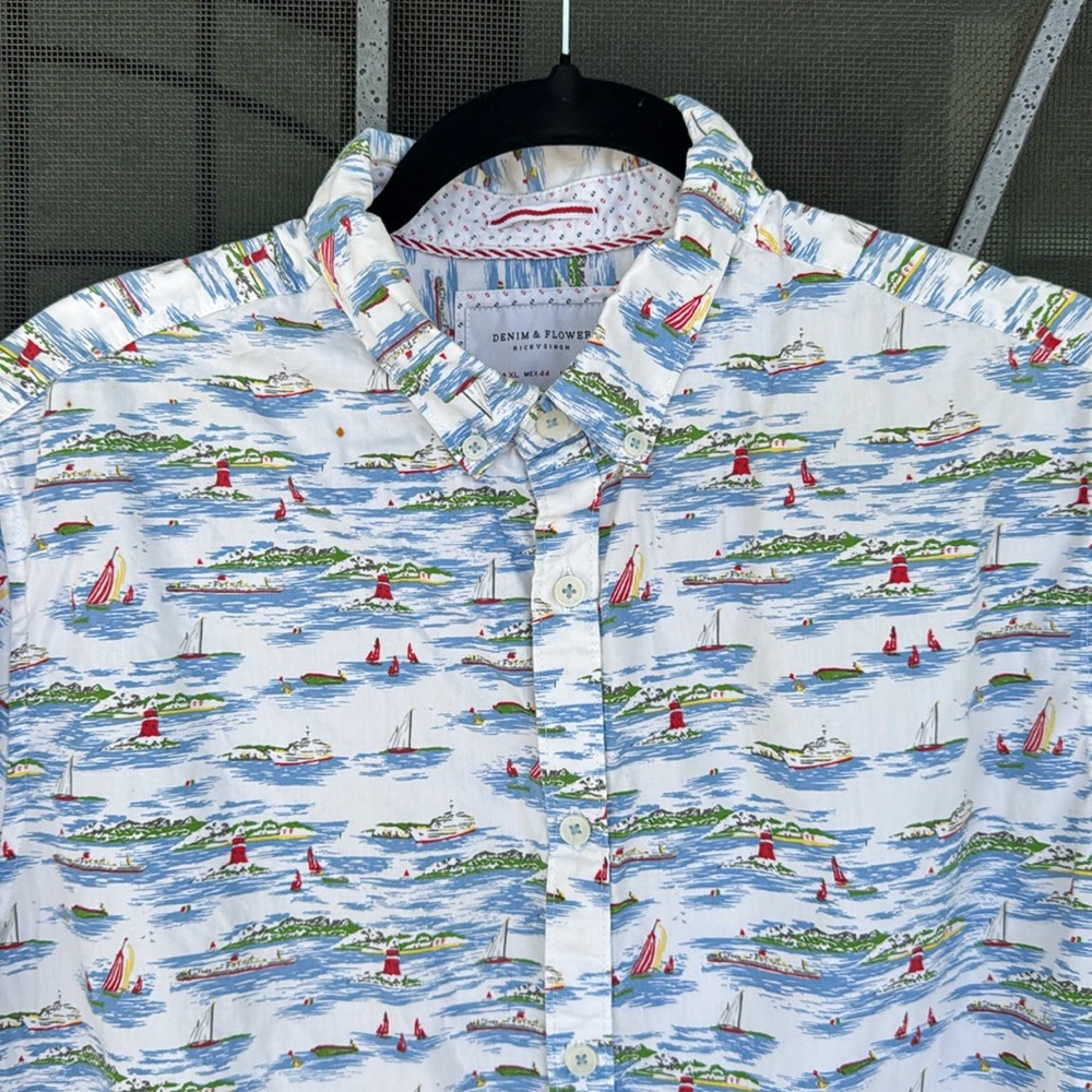 Denim & Flower Ricky Singh Nautical Print Men's Shirt